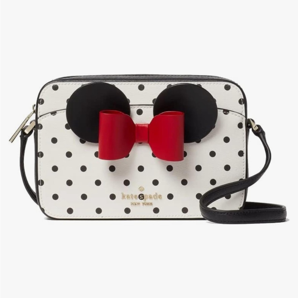 NWT Kate Spade X Disney Minnie Mouse Polka Dot Crossbody Camera Bag